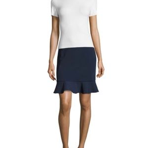 Ponte Flounce Skirt, Deep Blue- Opening Ceremony